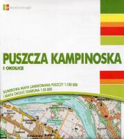 Puszcza Kampinoska i okolice. Mapa laminowana