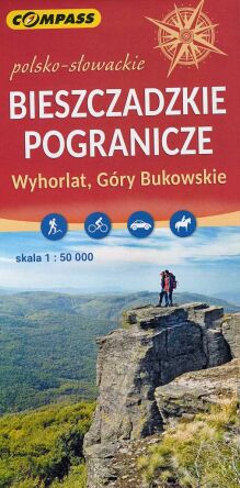 Pogranicze bieszczadzkie. Wyhorlat, Góry Bukowskie. Mapa turystyczna w skali 1:50 000.