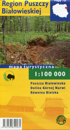 Region Puszczy Białowieskiej. Laminowana mapa turystyczna 1:100 000