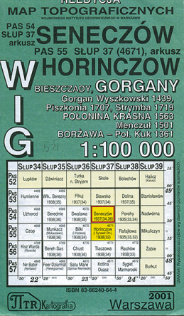 Seneczów (Gorgany). Reprint mapy WIG 1:100 000