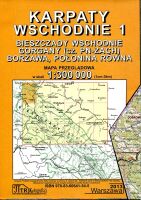 Karpaty Wschodnie. Mapa przeglądowa w skali 1:300 000.  