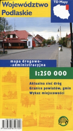 Województwo Podlaskie. Foliowana mapa 1:250 000