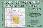 Góry Czywczyńskie. Połoniny Hryniawskie. Mapa 1:75 000